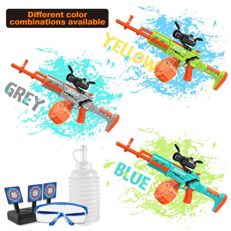 CiJL High Speed M762 Automatic Gel Balls Gun Toys! Upgraded Electric Water Bullets Blaster Toys, Suitable For Outdoor Games/Beach/Party/Courtyard/Water Games/Grass/Shooting Games, The Gifts For Birthday And Festival, No Include Gel Balls - M762-GREY - 查看 1