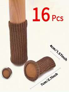 16pcs/Set Perfect Anti-Squeak Desk & Chair Leg Socks, High Elastic Floor Protector Covers, Non-Slip Chair Leg Sleeves, Furniture Leg Covers, Suitable For 16-40mm Diameter, Woven Furniture Pads! - Multicolor - View 6