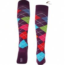 Mysocks Unisex Knee High Long Socks Argyle,8-11,MultiPurple - Ungu Ganda - View 5