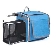 Katze Tasche, tragbarer Katzenrucksack, erweiterbare kleine Haustiertasche, Katzentrage für den Transport Ihres Haustiers unterwegs, Fahrradtasche. - Blau - Übersicht 11