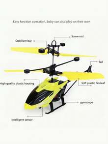 1 Set Children's Induction Flying Helicopter Toy, Rechargeable & Crash-Resistant, Suitable For Kids' Birthday Gift (Some Accessories' Style And Color Are Random), Remote Control Style Is Random - Multicolor - View 3