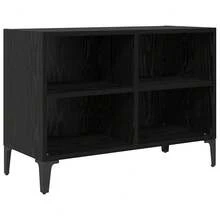 Meuble TV vidaXL, noir, 69,5 x 30 x 50 cm, matériau à base de bois - Noir - Voir 3