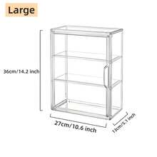 Wall-Mounted Storage Box, Multi-Purpose Storage Box With Partitions, High Light Transmittance Thickened Plastic Display Box, For Bathroom, Kitchen, Living-Room, Study - Clear - View 9