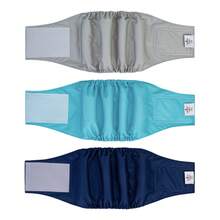CuteBone 3pcs Reusable Male Dog Diapers - Super Absorbent Washable Dog Pee Pads, Adjustable Waist Size Fits Small/Medium Dogs, Easy To Put On And Stay Secure - Multicolor - View 13