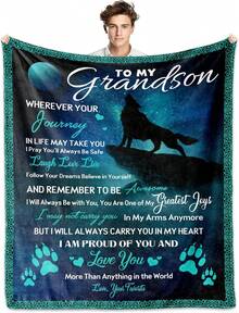Grandson Gifts From Grandma, Gifts Grandson Blankets 60''X50'', Grandson B'day Gifts, Xmas To My Grandson, Grandson Gifts, Grandson Blanket From Grandparents, Grandson Graduation Gifts Grandma Gift Gifts For Women Valentine's Day - Grandsongiftsfromgrandma - View 7