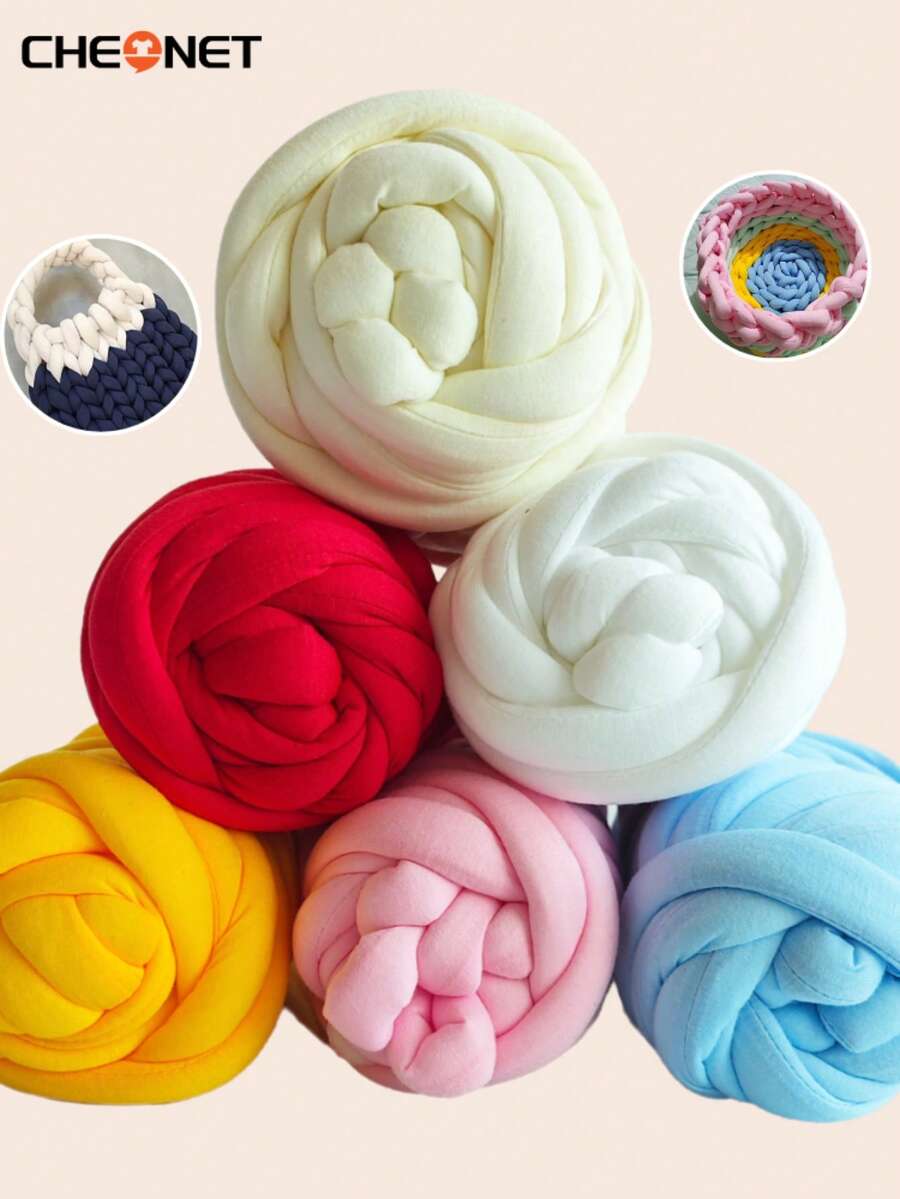 CHEONET - Sợi dày, sợi siêu to, thích hợp cho đan tay và móc, hỗn hợp cotton mềm mại, tự đan tay, se sợi, có thể dùng để làm chăn, gối, giường cho thú cưng và ga trải giường.