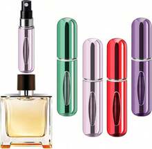 ‌4 Pack 5ml Refillable Perfume Atomizer Bottle Set Travel Portable Leak Proof Fragrance Spray Container For Women Men Gym Vacation Party‌ - 紫色,粉紅色,綠色,紅色 - 查看 8