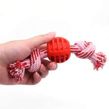 1 Pack Medium-Sized Indestructible Tough Durable Natural Rubber Tug Ball, Interactive Teeth-Cleaning Chew Toy With Braided Rope For Aggressive Chewers, Boredom Relief Self-Playing Fetch Training Dog Supplies For Indoor Outdoor Play - Đỏ - Xem 6