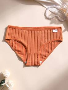 7 piezas de bragas de algodón para mujer, de cintura baja, de unicolor, acanaladas, cómodas y transpirables, ropa interior deportiva - Multicolor - Ver 4