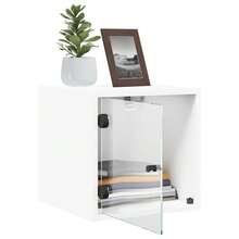 Comodini vidaXL con ante in vetro, 2 pezzi, bianchi, 35x37x35 cm - Bianco - Visualizzare 5