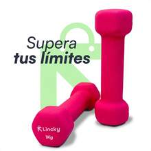 Par de Mancuernas Lincky  de 1LB/2LB/3LB/4LB, Pesa Hexagonal de neopreno para entrenamiento funcional y tonificación, Ideal para ejercicio en casa y Gym. 2pzas. - Rosa - Ver 5