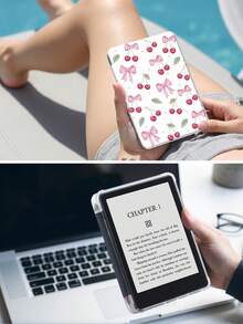 这款樱桃蝴蝶结图案平板电脑保护套兼容 iPad Air 11 英寸 M3 2025 / M2 2024、iPad Air 第五代 2022、iPad (A16) 11 英寸第十一代 2025、三星 Galaxy Tab、Kindle Paperwhite 第十二代 2024，透明背壳，时尚图案保护套，具备自动休眠和唤醒功能，气囊保护，适合作为礼物和办公用品。 - 彩色 - 查看 8