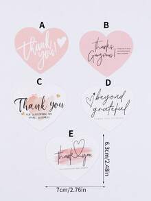 50pcs New Elegant Heart Thank You Labels -"Thank You For Supporting My Small Business" Thank You Cards - Arts & Crafts Supplies ﻿ - Many - View 2