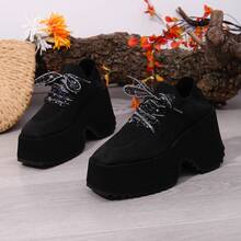 Damen Schwarze neue Mode Quadratische Zehenkappe Gestrickte atmungsaktive Stoff Slip-On Plateau Keilsandalen mit buntem Schal Bindedekor, Einfach & Elegant, geeignet für Frühling, Sommer, Herbst, Lässig, Urlaub, Straßenmode - Schwarzer Schnürer - Übersicht 14