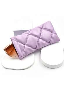 1PC New Material Squeeze Top Glass Pouch - Portable Glass Organizer Pouch Bags Soft PU Leather Glasses