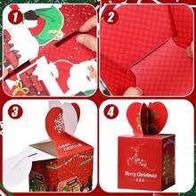 QY- 24 Cajas de Regalo de Navidad Caja Cubo Temática Navidad 3D 8 Diseños Para Cumpleaños Baby Shower Suministros de Fiesta -2195 - navideos24pcs - Ver 3
