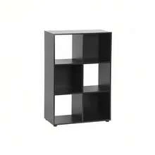 Ecommerc3 MOBLEKIT | Modular Wooden Shelves With Different Compartments And Door Options, Bookcases And Storage Furniture For Bedroom, Kitchen Or Entryway - Negro - 6 Comp | 61.2*29.7*91.2cm - View 8