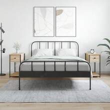 Mesitas de noche vidaXL, 2 piezas, roble Sonoma, 30x60x60 cm, madera de ingeniería - Marrón - Ver 3