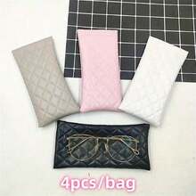 1pcs Unisex Portable Compressed Eyeglasses Case - PU Leather Multi-Function Storage Bag For Glasses, Phone, Coins, Eye Mask, Makeup Brushes (Black) For Travel Storage Bag,Makeup Bag,Cosmetic Bag,Vacation Organizer,Large Capacity Makeup Organizer Makeup Case, For Lipstick, Brush, Skincare, Mobile Phone, Coin, Small Items, For Home,Gift,Vacation And Festival Halloween Christmas - 彩色 - 查看 2