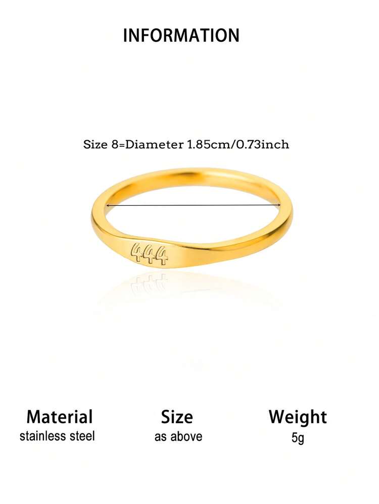 1pc Minimalist Angel Digit Ring, Women's, 316L Gold-Plated