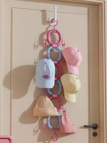 1pc Plastic Hat Rack Hat Storage, Circular Scarf Rack Hat Organizer With Clips Suitable Baseball Cap Hooks/Children's Room Storage Rack - Multicolor - View 12