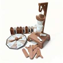 The Word Game Set, White Background, Spanish Text, Black English Letters. The Game Is Played By Spinning A Wheel To Determine The Action, And Players Use Letter Cards To Form Words. If Guessed Incorrectly, The Character Will Gradually Be "Hanged", Similar To The Classic "Hangman" Game. - Multicolor - View 8