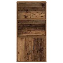 Bibliothèque vidaXL, aspect bois recyclé, 60 x 24 x 120 cm, bois d'ingénierie - Tabac - Voir 4