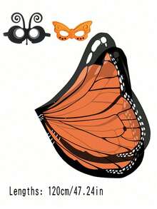 1pc Butterfly Cape, Angel Butterfly Wings, Party Costume, Children's Stage Performance, Gift For Kids And Teens, Festival Clothing Prop - Multicolor - View 7