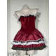2067 Red Strapless Dress + Gloves