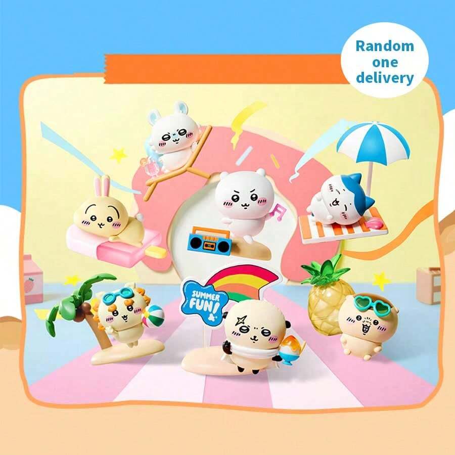 Miniso Thousand Summer Peach Tea Series Blind Box With Exclusive Summer Props, PVC 3D Figurine, Desktop Decor/Blind Box Collector/Cute Gift (Random 1 Piece) - Multicolor - View 1