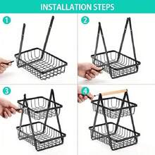 Detachable Stainless Steel Fruit Basket Kitchen Living Room Desktop Storage Rack Bread Basket Portable Fruit Bowl - Black - View 4