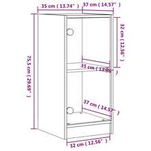 Credenza vidaXL con ante in vetro, bianca, 35x37x75,5 cm - Bianco - Visualizzare 11