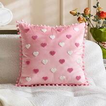 1 chiếc vỏ gối trang trí hình trái tim đỏ XOXO ngày Valentine, kích thước 18x18 inch, thêu chữ LOVE, kiểu dáng trang trại, thích hợp cho ghế sofa trong nhà, không kèm ruột gối. - Trái tim đỏ lớn - Xem 6