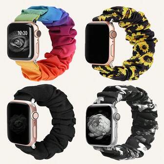 Fashion Printed Elastic Printed Rainbow Hairband Strap - Suitable For Apple Watch Band Strap Suitable For 38mm 40mm 41mm Breathable Lightweight Strap Suitable For Series 10 9 8 7 6 5 4 3 2 1 SE Smart Watch Strap