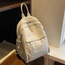 Mochila de viaje, ligera, impermeable, mochila simple con mltiples bolsillos para la escuela, el trabajo y los viajes, unisex - Gris Claro - Ver 8