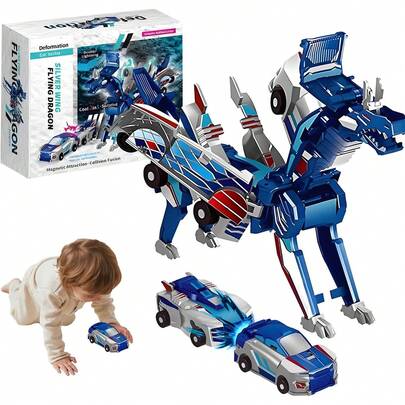 Juguete De Coche Dinosaurio Transformable 2 En 1,Coches Magnéticos Convertibles En Robots,Juguetes De Dinosaurios Para Niños De 4 A 12 Años,Regalos De Navidad O De Cumpleaños Para Los Niños
