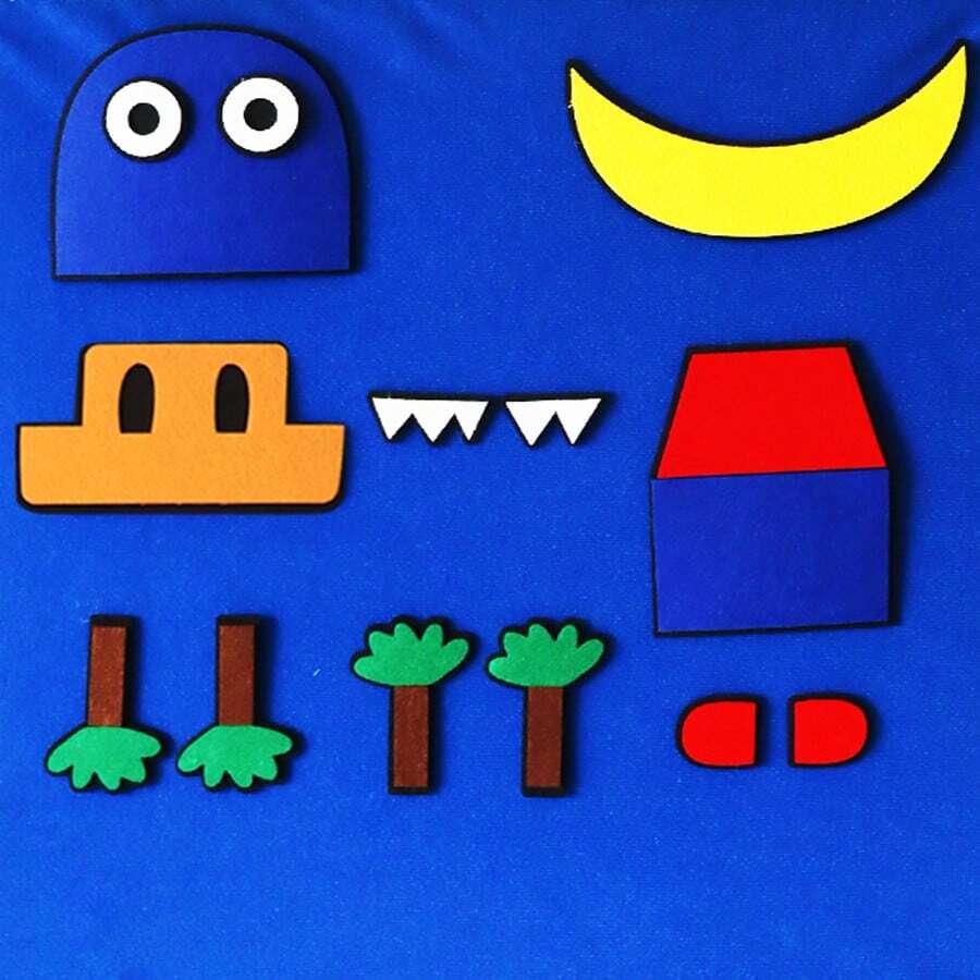 Quixorblex 14 Pieces Felt Story Set Scratchy Monster – Picture Book Storytelling Props, Apron Drama Performance Accessories, Montessori Interactive Teaching Aids, Fun Storybook Learning Tool, Creative Role-Play Decor, Birthday Gift Idea, Back-To-School Essential For Home & Early Classrooms