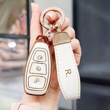 [Gold Rim-Silver Rim] 1pc Soft TPU Car Key Fob Cover, Suitable For Mondeo, Kuga, Stline, MK3 And Other Models, 3-Button Car Key Remote Control Shell, Durable And Soft TPU Protection, Ideal Gift - D - Single Bag (excluding Key Ring) - View 5