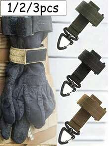 1/2/3PCS Multi-Purpose Glove Hook Mountaineering Buckle, Outdoor Keychain, Tactical Gear Clip Keeper Pouch Belt Keychain Gloves Rope Holder Hook Camping - Multicolor - View 1