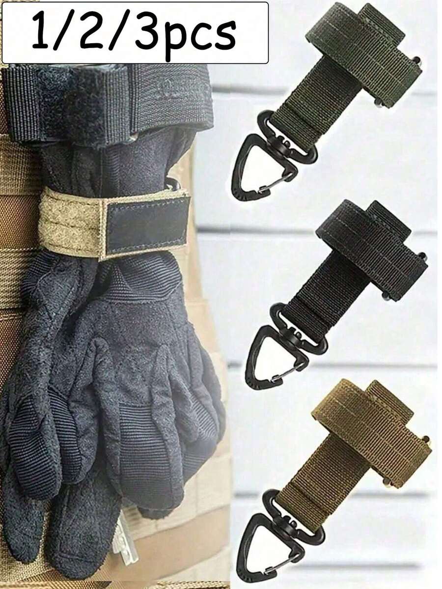 1/2/3PCS Multi-Purpose Glove Hook Mountaineering Buckle, Outdoor Keychain, Tactical Gear Clip Keeper Pouch Belt Keychain Gloves Rope Holder Hook Camping - Multicolor - View 1