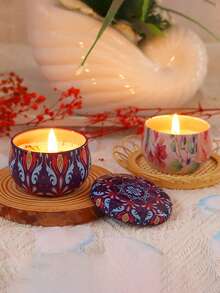 Set 4 Lilin Aromaterapi Lilin Kedelai Aroma Bunga Kering, untuk Kamar Tidur & Pasangan, Natal - Multi-aroma - View 2