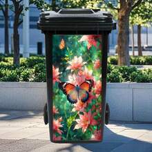 Pegatinas impermeables de PVC para botes de basura con impresión 3D de girasol, rosa y gatito, en 4 tamaños diferentes - Multicolor - Ver 10