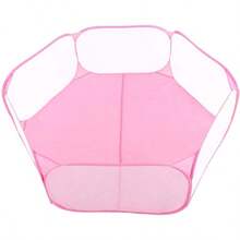 XCVB Ymiko Corral para Haer Jaulas para Mascotas Domésticas Valla De Mascotas Cómodo Y Transpirable La Jaula Plegable para Tiene Una Red Alrededor Fáciles De Observar - rosa - Ver 1