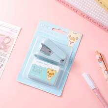 1套订书机+830枚订书钉，颜色随机，小型学校订书机，便携式家用订书机 - 白色 - 查看 8