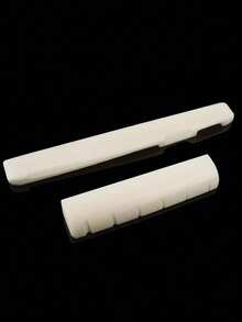 1Set 6 String Acoustic Guitar Bone Bridge Saddle And Nut Made Of Real Bone