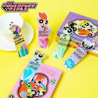 THE POWERPUFF GIRLS 5 piezas Marcadores de libros lindos, marcadores de lectura estéticos con figuras femeninas volando, marcadores de libros decorativos DIY exquisitos, marcadores de libros creativos, regalos de fiesta de cumpleaños para adultos, fans, regalos de regreso a la escuela, útiles escolares [Licencia oficial]