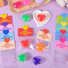 8/16/32个情人节心形减压球，附赠礼品卡，可挤压，适合男孩、女孩、儿童和成人，是情人节派对礼物、课堂奖励、礼物交换、学校奖品和礼品填充物的完美之选，颜色和款式随机。 - 情人節 - 查看 5