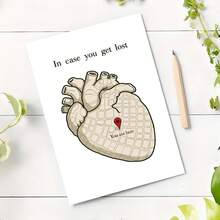 Kartu dan Amplop Jantung yang Akurat Secara Anatomi - Surat Cinta Bertema Medis, Dengan Penanda "Kamu di Sini", Desain Anatomi Jantung, Cocok untuk Dokter, Pasangan Jiwa, Pasangan Jarak Jauh - Hadiah Hari Valentine, Ulang Tahun, Ulang Tahun Pernikahan - Amplop Merah Elegan - jantung - View 6