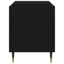 Meuble à disques vidaXL aspect chêne noir 85 x 38 x 48 cm - Noir - Voir 7