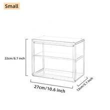Wall-Mounted Storage Box, Multi-Purpose Storage Box With Partitions, High Light Transmittance Thickened Plastic Display Box, For Bathroom, Kitchen, Living-Room, Study - Clear - View 8